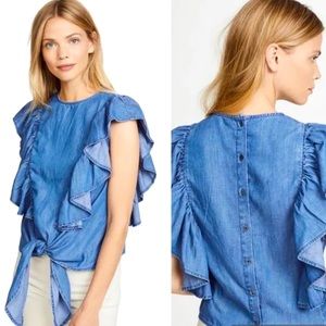 FRAME Knot Short Sleeve Top